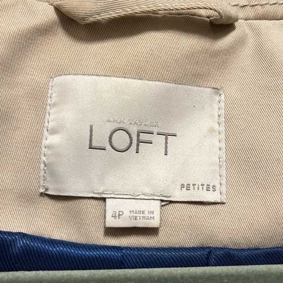 Host Pick Loft Women's Size 4 Petite Tan Pea Coat W/Pockets - Picture 2 of 15